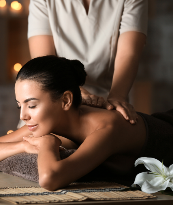a women receiving a 60-minute therapeutic massage from a skilled massage therapist