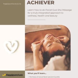 A woman receiving a facial gua sha massage for a natural facelift effect.